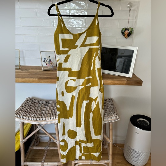 Green Graphic Bodycon Maxi Knit Dress Medium - Picture 4 of 4